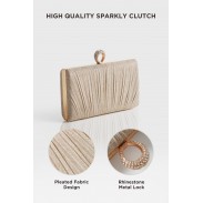 Glitter Pleated Clutch