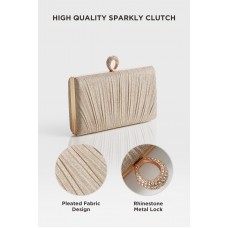 Glitter Pleated Clutch