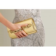 Evening Bag Gold Flap Clutch