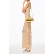 Evening Bag Gold Flap Clutch