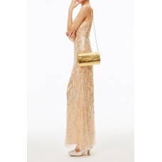 Evening Bag Gold Flap Clutch