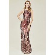 Women's wine red evening dress