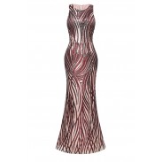 Women's wine red evening dress