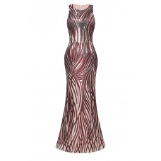 Women's wine red evening dress
