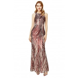 Women's wine red evening dress