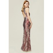 Women's wine red evening dress