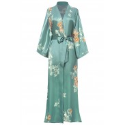 Floral Kimono Robe Satin Silk Wedding Robe