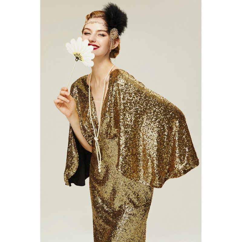 Long gold sequined dress