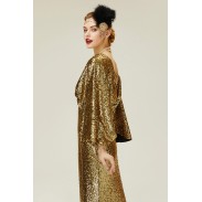 Long gold sequined dress