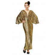 Long gold sequined dress