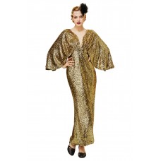 Long gold sequined dress