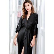 Silk long bridesmaid wedding light bathrobe