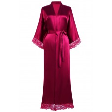 Lightweight bathrobe with lace trim