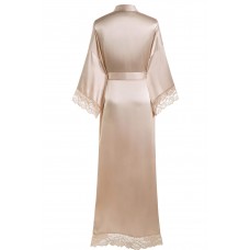 Lightweight bathrobe with lace trim