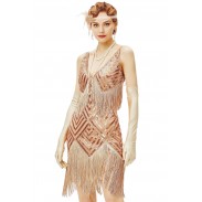 Women's 1920s Style Rose Gold Dress