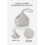 Pochette à perles argentées pour femmes