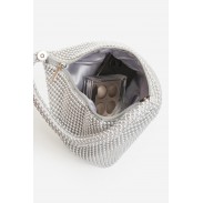 Pochette à perles argentées pour femmes