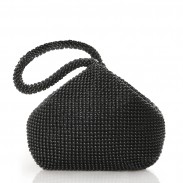 Women's Black Beaded Clutch