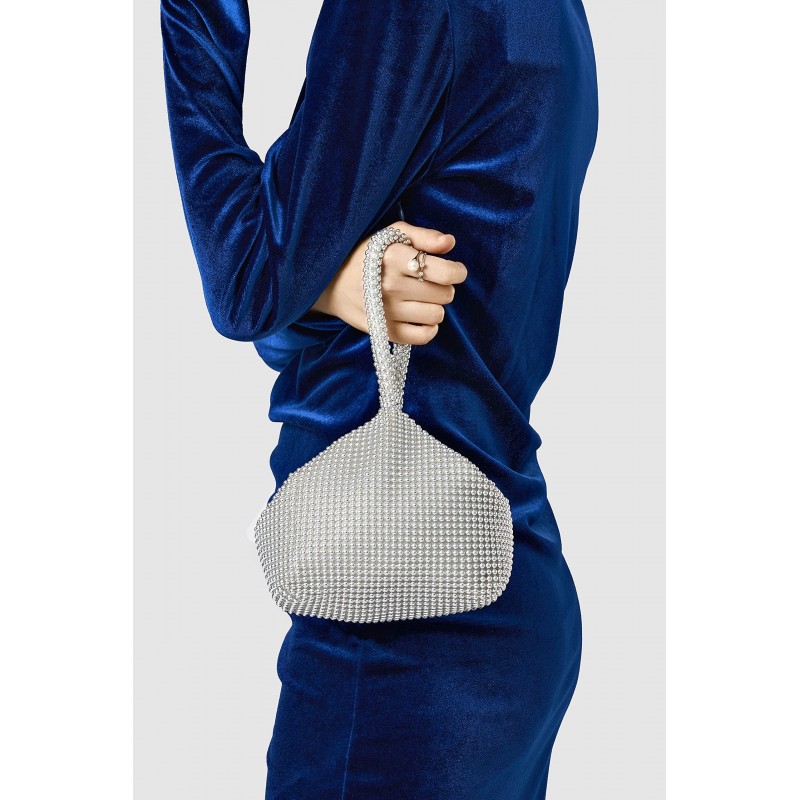 Pochette à perles argentées pour femmes