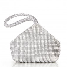 Pochette à perles argentées pour femmes