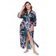 Women's kimono turquoise robe