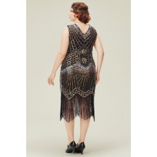 Women's Plus Size Sheer Gold Dress