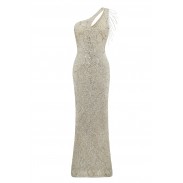 Women's Silver Sequin Ball Gown