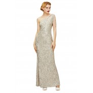 Women's Silver Sequin Ball Gown