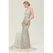 Women's Silver Sequin Ball Gown